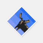Moose im Winter - Original Wildlife Art Serviette (Ecke)