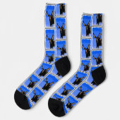 Moose im Winter - Original Wildlife Art Socken (Linkes Detail)