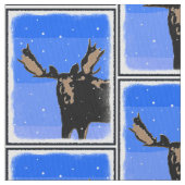 Moose im Winter - Original Wildlife Art Stoff (Nahaufnahme)