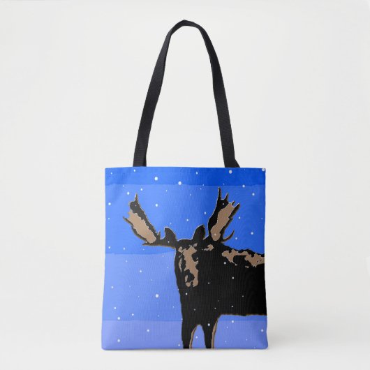 Moose im Winter - Original Wildlife Art Tasche (Vorderseite)