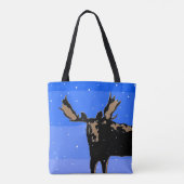 Moose im Winter - Original Wildlife Art Tasche (Rückseite)