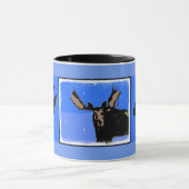Moose im Winter - Original Wildlife Art Tasse (Zentrum)