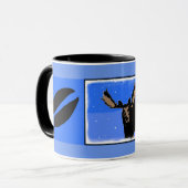 Moose im Winter - Original Wildlife Art Tasse (Vorderseite Links)