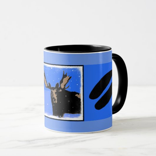 Moose im Winter - Original Wildlife Art Tasse (VorderseiteRechts)
