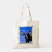 Moose im Winter - Original Wildlife Art Tragetasche (Rückseite)