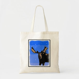 Moose im Winter - Original Wildlife Art Tragetasche
