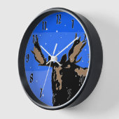 Moose im Winter - Original Wildlife Art Uhr (Winkel)