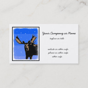 Moose im Winter - Original Wildlife Art Visitenkarte