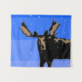 Moose im Winter - Original Wildlife Art Wandteppich (Vorderseite (Horizontal))