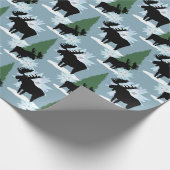 Moose im Winter-Schneedecker Geschenkpapier (Ecke)