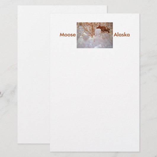 Moose in Alaska Stationery Briefpapier (Vorne/Hinten)