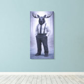 Moose in Classic Suspenders – Silent Forest Portra Leinwanddruck (Insitu (Holzboden))