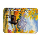 Moose in Denali National Park Alaska Vintage Magnet (Horizontal)