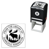 Moose in Forest Silhouette Library Book Name Permastempel (Beispiel)
