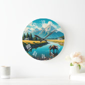 Moose in Grand Teton National Park Große Wanduhr (Zuhause)