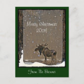 Moose in Snow Feiertagspostkarte (Vorderseite)