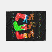 Moose In Xmas Socks Funny Holiday Ugly Sweater Chr Fleecedecke (Vorderseite (Horizontal))