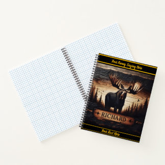 Moose ist stolz auf den Sonnenuntergang im Wald Notizblock