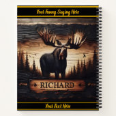 Moose ist stolz auf den Sonnenuntergang im Wald Notizblock (Rückseite)