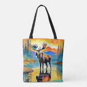 Moose Lake Sunset Majestät Tasche (Rückseite)