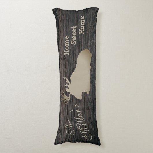 Moose Lay Stehend Zuhause Sweet Zuhause Individuel Seitenschläferkissen (Vorderseite Vertikal)