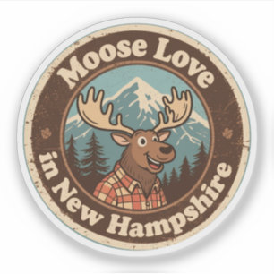 Moose Liebe_ New Hampshire Woodland Artwork Aufkleber