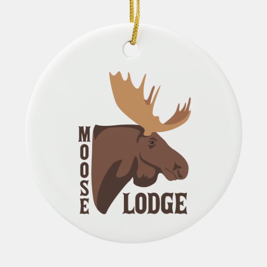 Moose Lodge Keramik Ornament (Vorne)