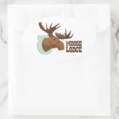 Moose Lodge Ovaler Aufkleber (Tasche)