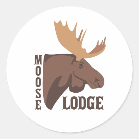 Moose Lodge Runder Aufkleber (Vorderseite)