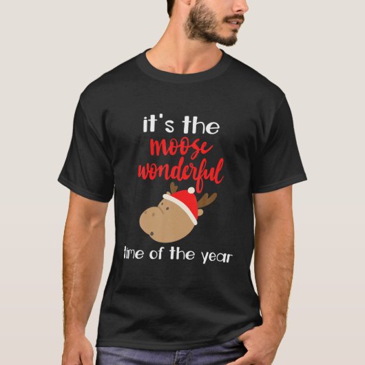 Moose Lover Moose Hunter Holiday Gift Funny Christ T-Shirt (Vorderseite)