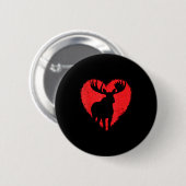 Moose Lover Valentines Day Cute Red Heart Wild Ani Button (Vorne & Hinten)