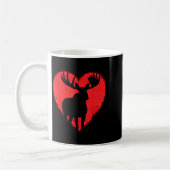 Moose Lover Valentines Day Cute Red Heart Wild Ani Kaffeetasse (Links)