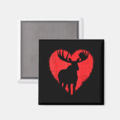 Moose Lover Valentines Day Cute Red Heart Wild Ani Magnet (Vorderseite/Rückseite)