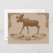 Moose Maine Postkarte (Vorne/Hinten)