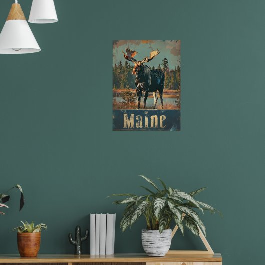 Moose Maine Vintag Poster (Wohnzimmer 1)