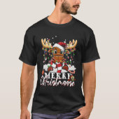 Moose Merry Christmoose Elche Tree Light Ugly T-Shirt (Vorderseite)