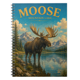 Moose Mountain Lake Aquarell GeoSaga Notizblock