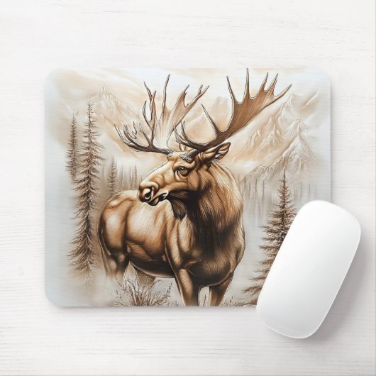 Moose Mouse Pad Mousepad (Mit Mouse)