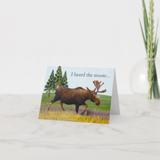 Moose Nature Scenery Funny Birthday Card Karte (Vorderseite)