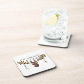 Moose Niedlich Funny Christmas Getränkeuntersetzer (Rechte Seite)