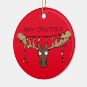 Moose Niedlich Funny Christmas Keramik Ornament (Links)