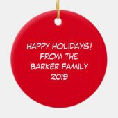 Moose Niedlich Funny Christmas Keramik Ornament (Hinten)