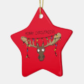 Moose Niedlich Funny Christmas Keramik Ornament (Links)