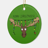 Moose Niedlich Funny Christmas Keramik Ornament (Links)