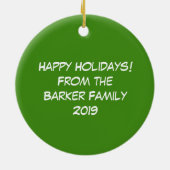 Moose Niedlich Funny Christmas Keramik Ornament (Hinten)