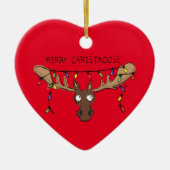 Moose Niedlich Funny Christmas Keramik Ornament (Vorne)