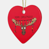 Moose Niedlich Funny Christmas Keramik Ornament (Links)