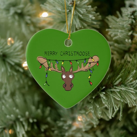 Moose Niedlich Funny Christmas Keramik Ornament (Baum)