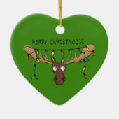 Moose Niedlich Funny Christmas Keramik Ornament (Vorne)