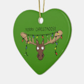 Moose Niedlich Funny Christmas Keramik Ornament (Links)